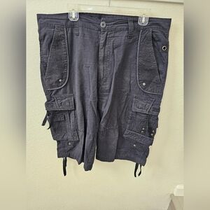 Request Jeans Premium Charcoal Cargo Shorts - Men's Size 38 - Utility Streetwear